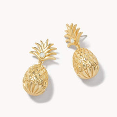 Sweet Pineapple Earrings – Gold Front View