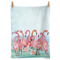 Flamingo Beach - Cotton Tea Towel