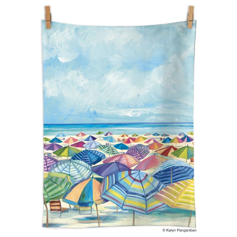 Umbrella Beach - Cotton Tea Towel