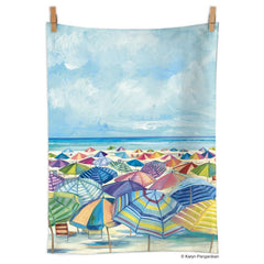 Umbrella Beach - Cotton Tea Towel