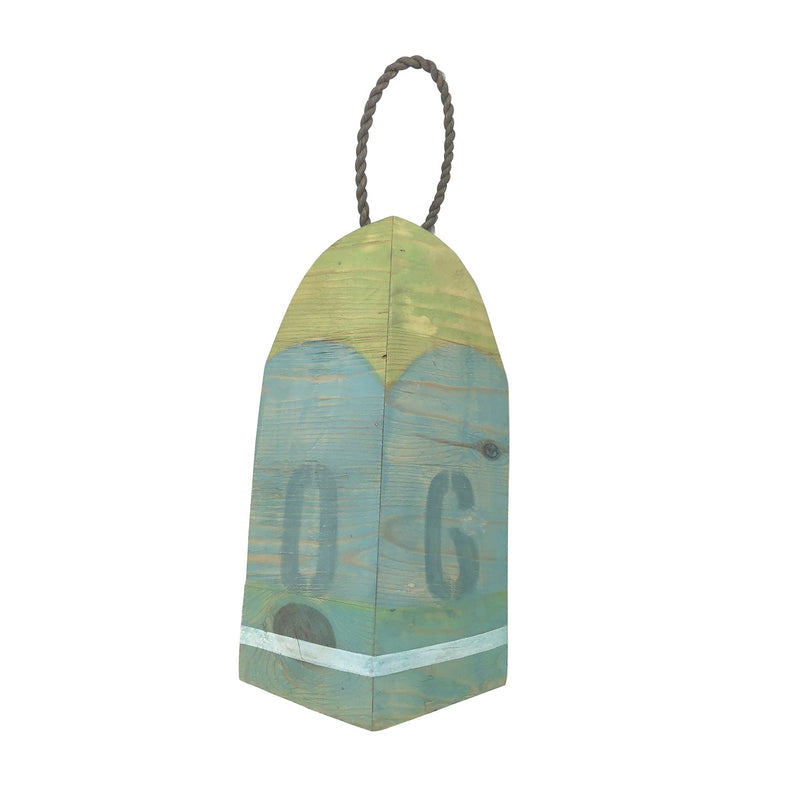 Wood carved buoy wall plaque - coastal nautical decor