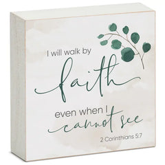 Expressions of Faith Wood Block Sign - 6 Verses