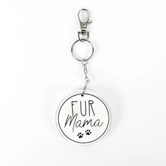Adams & Co Reversible Fur Mama Key Chain
