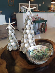 Abalone Seashell Tree with Finger Star Top - ChristmasLoving Coastal Living