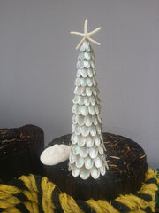 Abalone Seashell Tree with Finger Star Top - ChristmasLoving Coastal Living