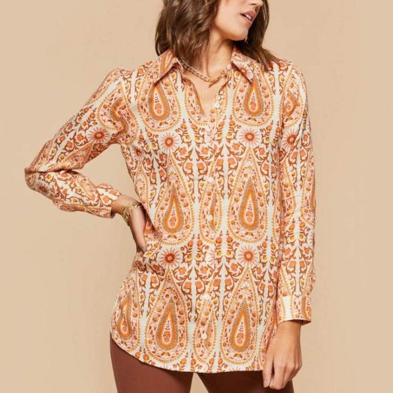Ada Linen Tunic - Pink House Boho Paisley - ApparelSPARTINA 449