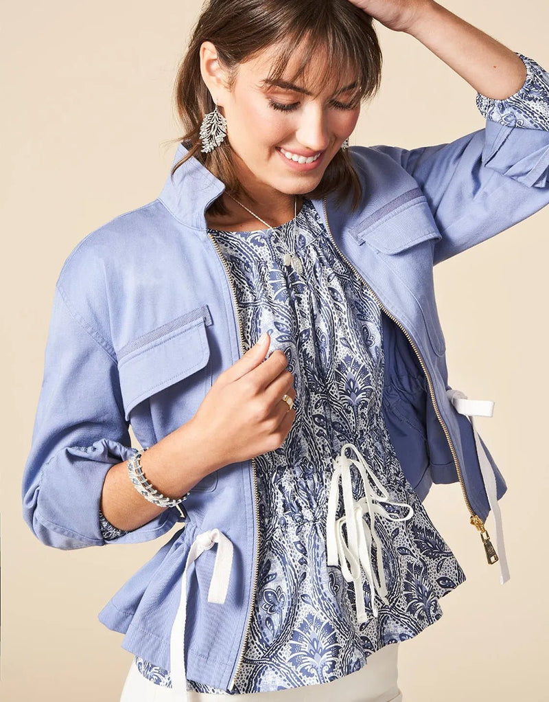 Adia Twill Jacket Coastal Blue - ApparelSPARTINA 449