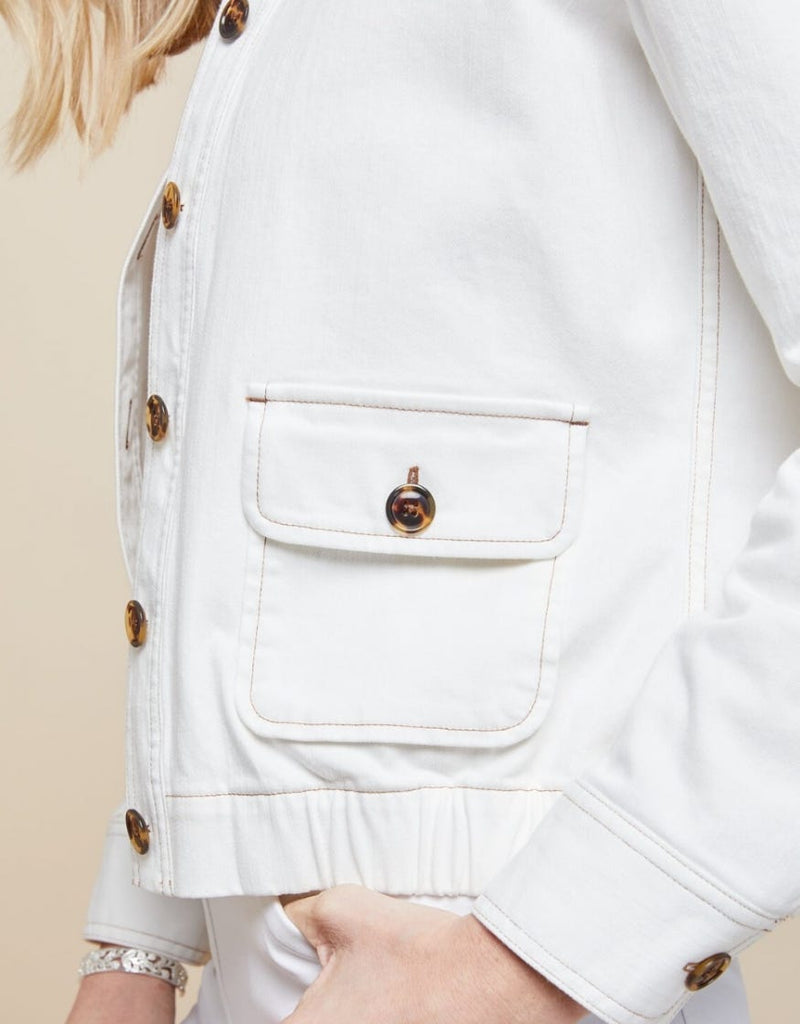 Adler Denim Jacket - Pearl White - ApparelSPARTINA 449