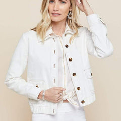 Adler Denim Jacket - Pearl White - ApparelSPARTINA 449