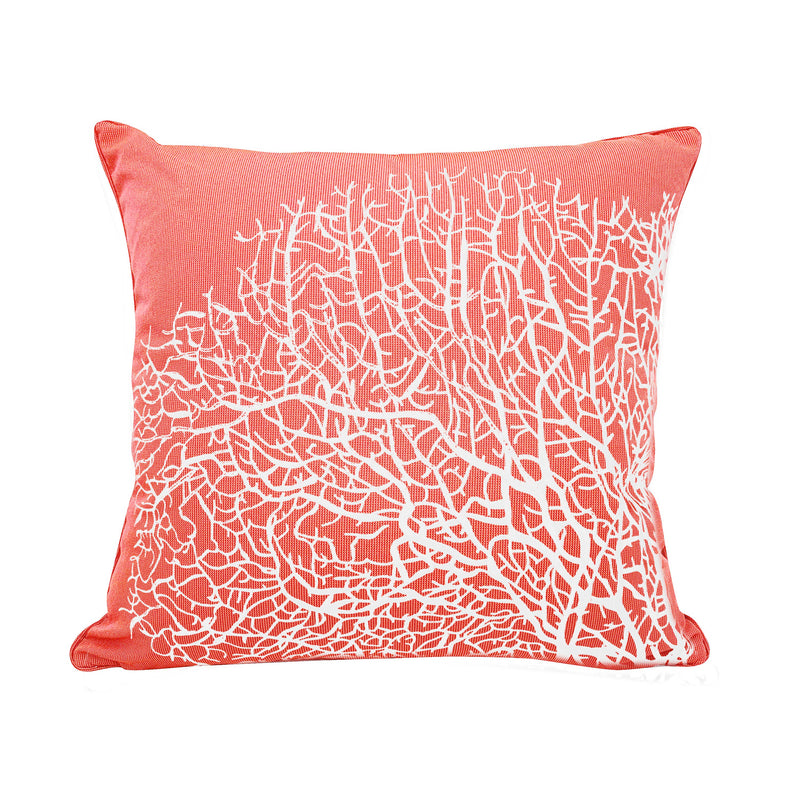 Fan Coral Indoor Outdoor Pillow-Coral
