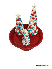 Aqua, Red And White Shell Tree - Accent DecorLoving Coastal Living