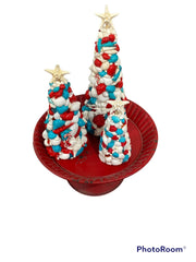 Aqua, Red And White Shell Tree - Accent DecorLoving Coastal Living