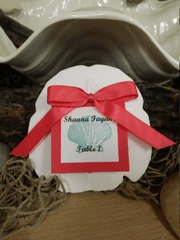 Arrowhead Sand Dollar Wedding Favors with Custom Escort Card - Wedding favorsLoving Coastal Living
