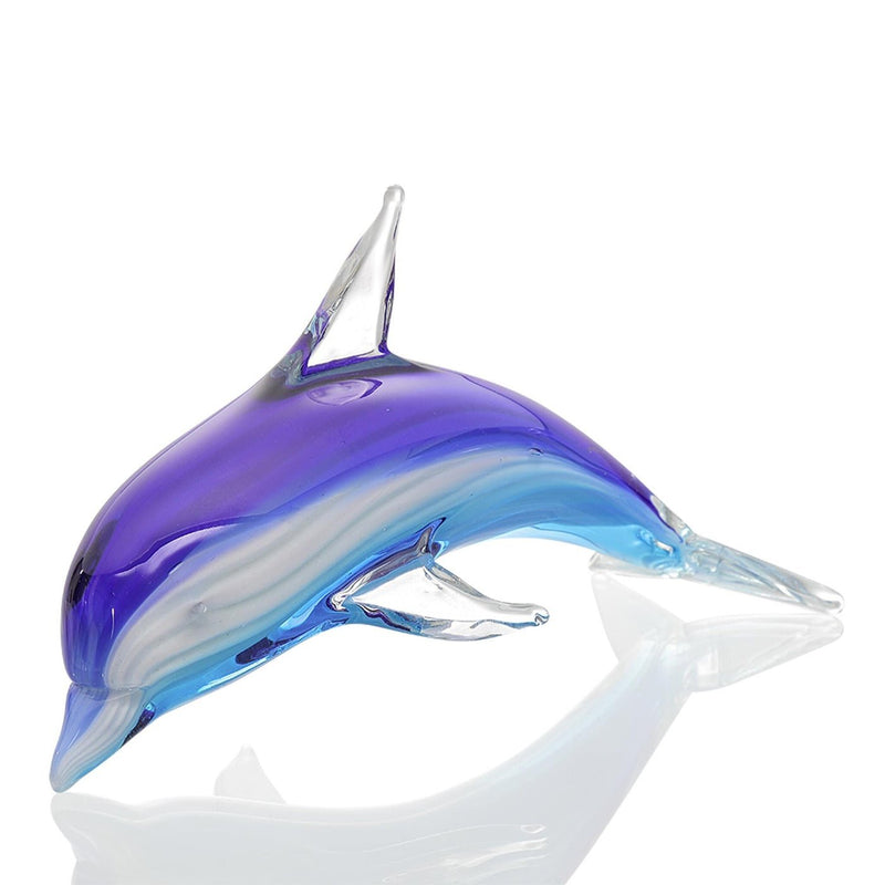 Art Glass Blue Layers Dolphin - Accent DecorSPI