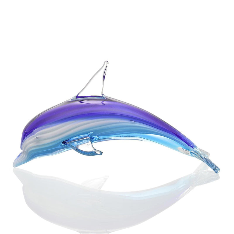 Art Glass Blue Layers Dolphin - Accent DecorSPI