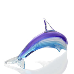 Art Glass Blue Layers Dolphin - Accent DecorSPI