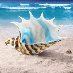 Art Glass Striped Conch Shell - Accent DecorSPI