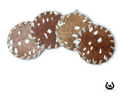 Axis Dear Cowhide Coaster - 4pc Set - Accent DecorWestern Linens