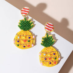 Seed Bead Christmas Pineapple Earrings