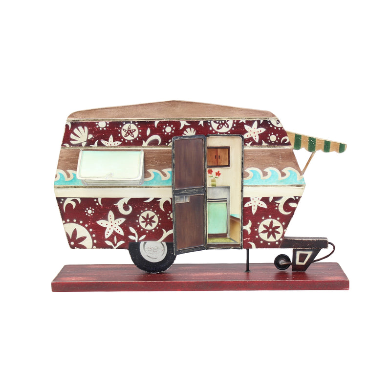 Wood Holiday Camper Plaque