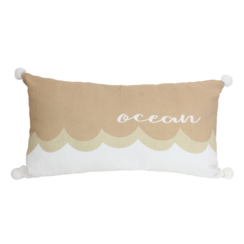 Cotton Ocean Waves Pillow 22"x12"