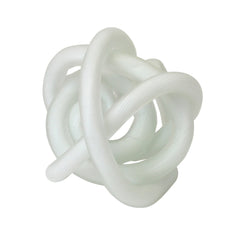 White Glass Frosted Swirl Knot