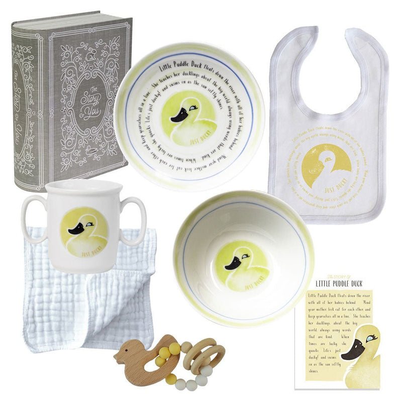 Baby Cup, Plate, Bowl, Bib & Teether Set - Duck - BabySalisbury