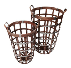 Bamboo Deep Round Basket - Large - BasketsWilco Home