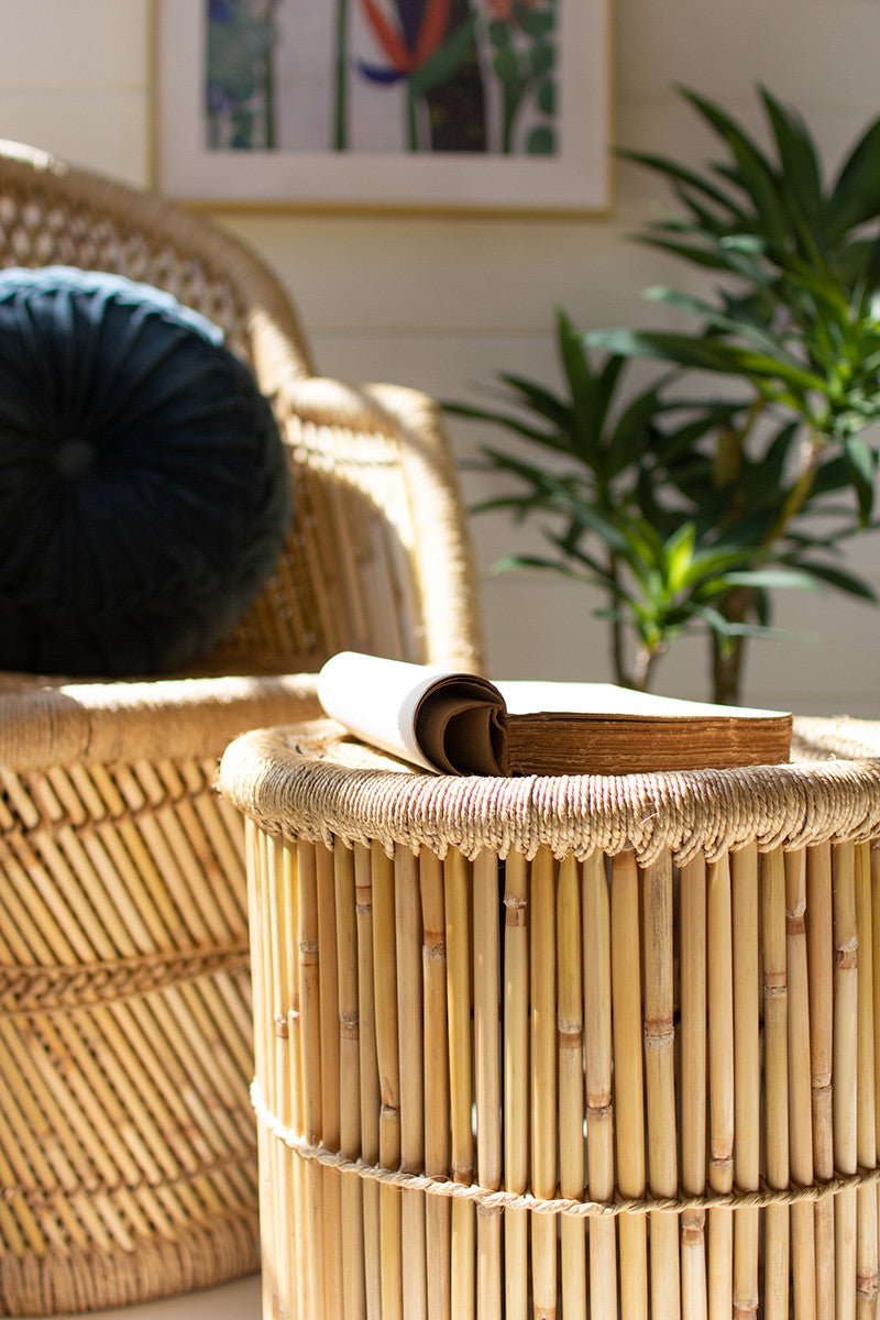 Bamboo Stool with Natural Rope Top - Sm FurnitureKalalou