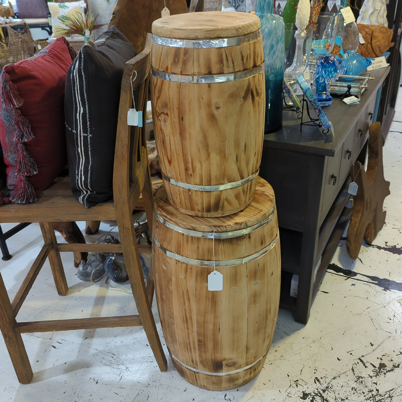 Barrel Side Table - Two Sizes - Lg FurnitureShop Top