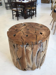 Barrel Teakwood Table - Lg FurnitureShop Top