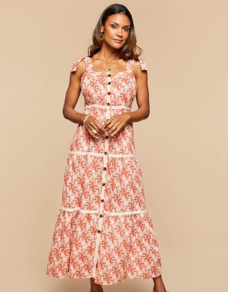 Baylor Dress - Pink House Boho Floral - ApparelSPARTINA 449