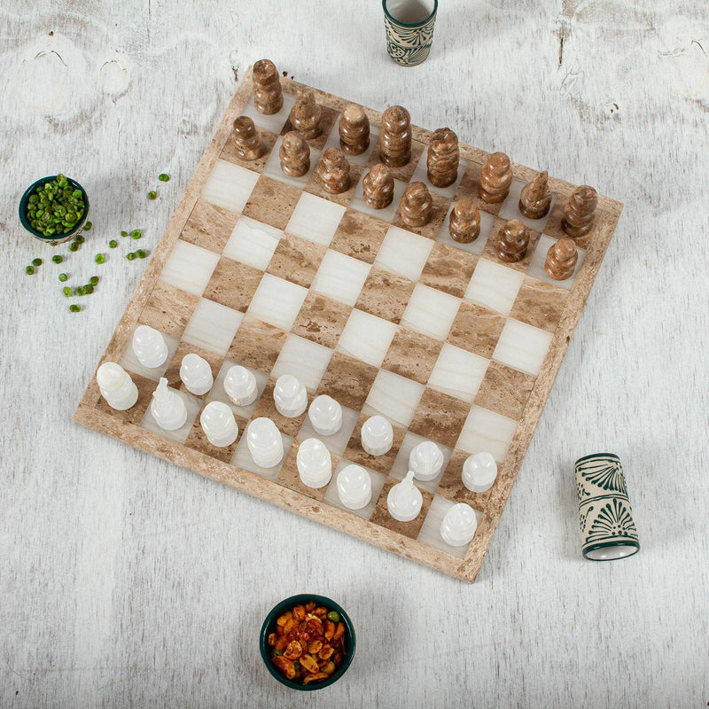 Natures Challenge Onyx And Marble Chess Set (13.5 Inch)