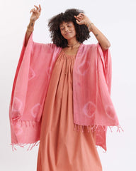 Beach Wrap - Pink or Bright Blue Shibori - ApparelMer - Sea