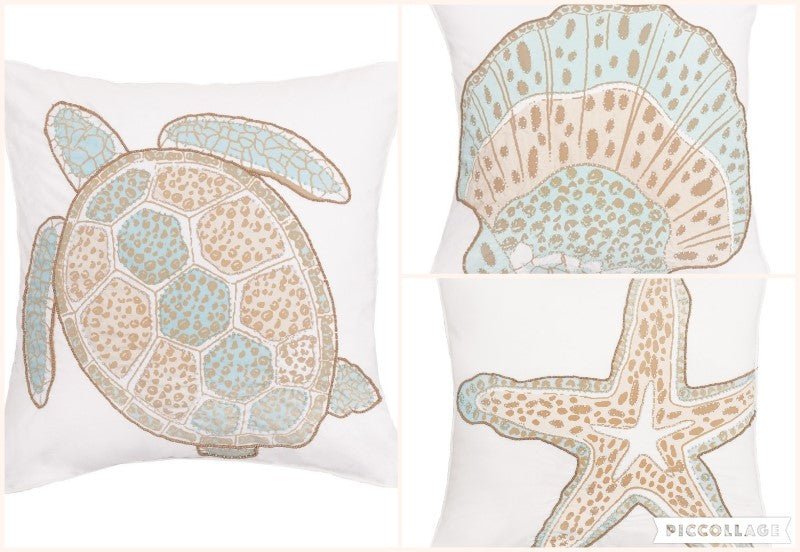 Beaded Amber Sands Coastal Design Pillows - Soft GoodsC&F Home