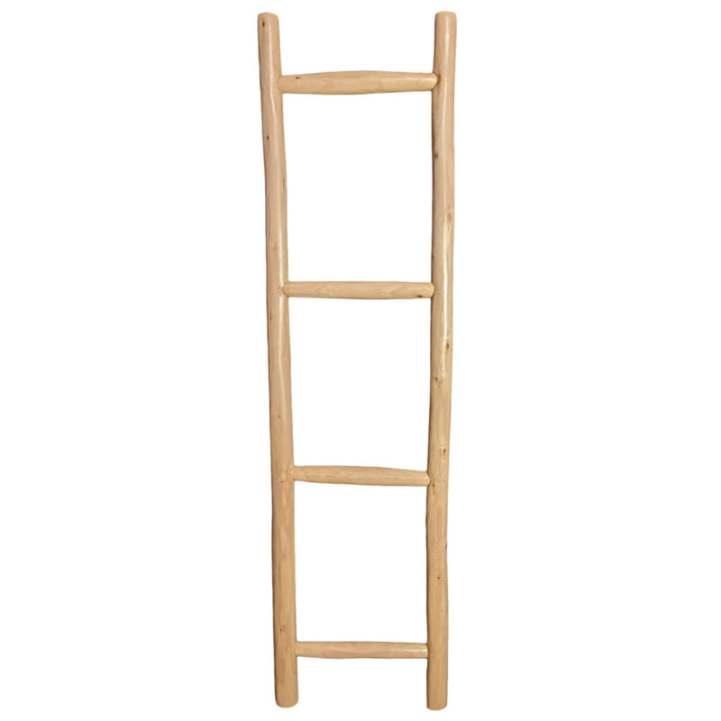 "Bedrock" 4 - Rung Natural Mango Wood Blanket/Towel Ladder - Lg FurnitureWilco Home