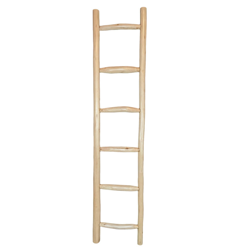 "Bedrock" 6 - Rung Natural Mango Wood Blanket/Towel Ladder - Lg FurnitureWilco Home