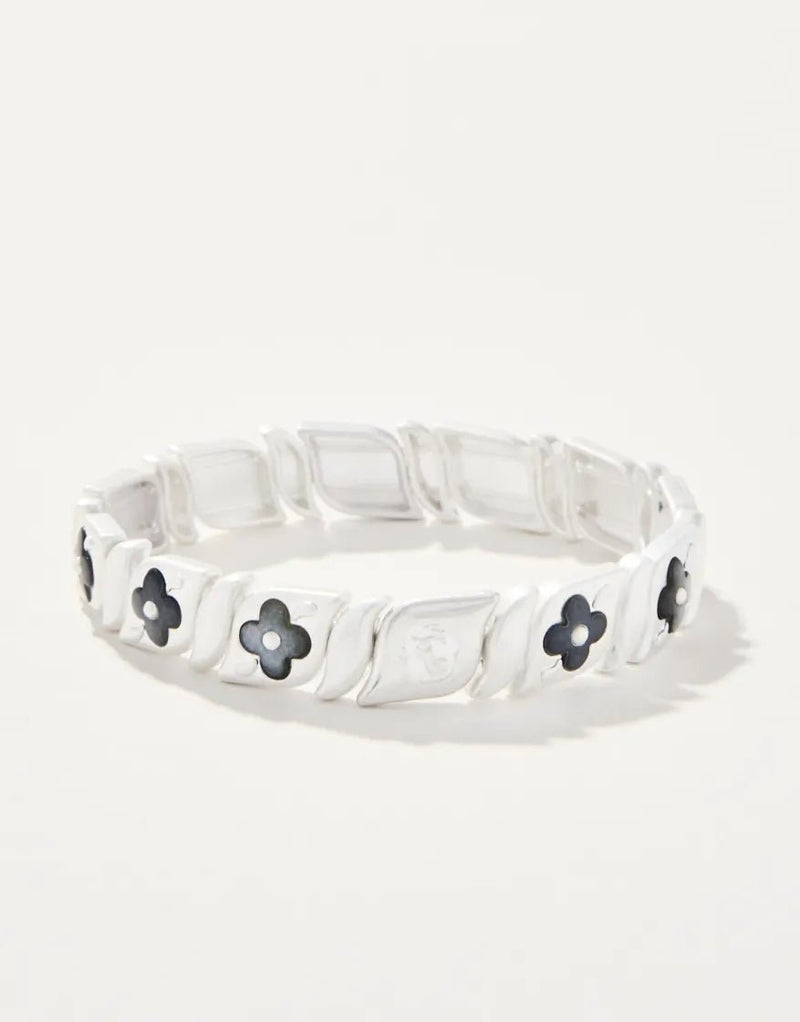 Bellinger Stretch Bracelet Blue Mother - of - Pearl SIL - JewelrySPARTINA 449