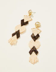 Bitty Bead Earrings - Deco Cream & Black - JewelrySPARTINA 449