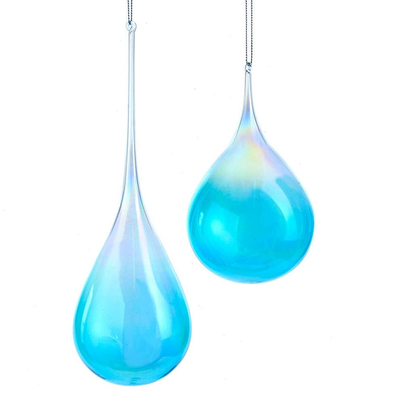 Blue Glass Drop Ornament - ChristmasKurt S. Adler, Inc.