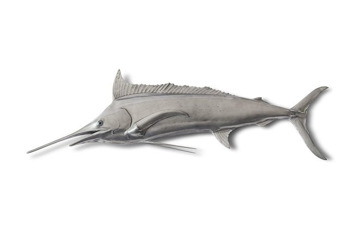 Blue Marlin Fish Wall Sculpture Aluminum Finish - Wall DecorPhillips Collection