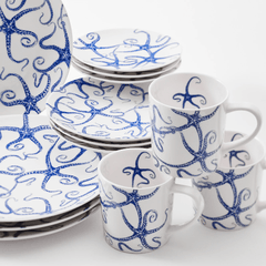 Blue Starfish Dinnerware & Serving Pieces - DishesCaskata