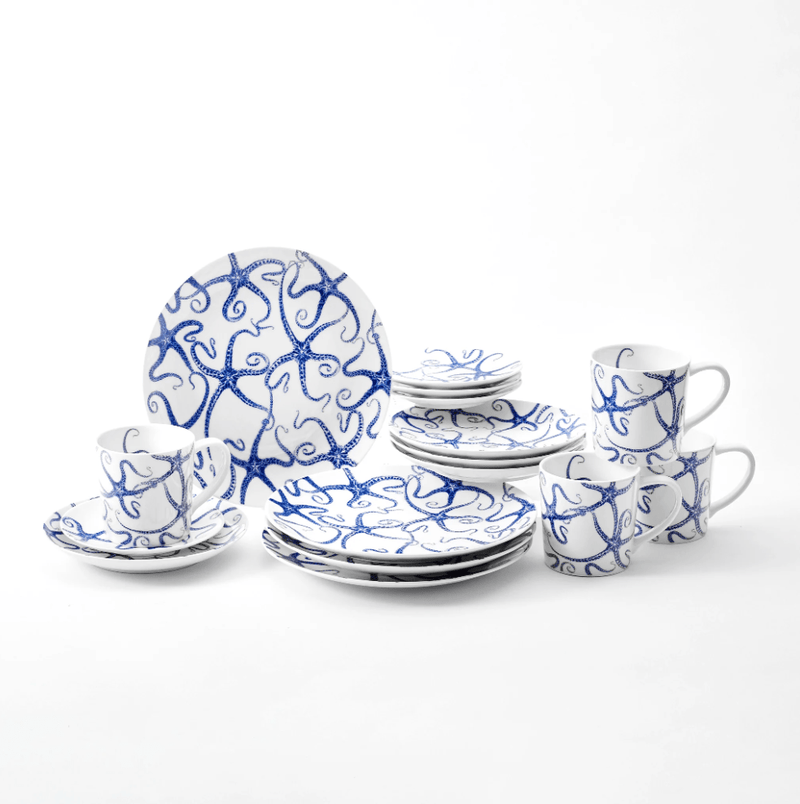 Blue Starfish Dinnerware & Serving Pieces - DishesCaskata