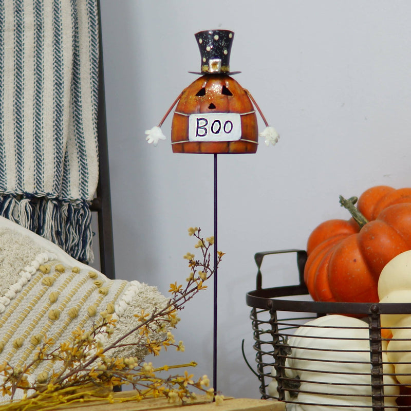 "Boo" Pumpkin Garden Stake – 27" - Fall & ThanksgivingVIP Home & Garden