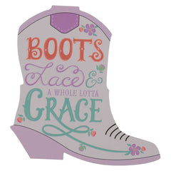 Boots, Lace, and Grace Magnet - Small RemindersChristian Art Gifts