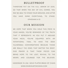 Bulletproof | Christian Necklace | Ephesians 6:13 - NecklacesDear Heart