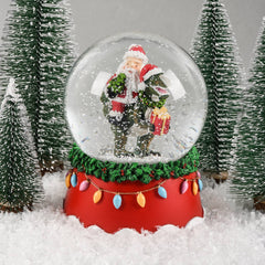 T-Rex Santa Snow Globe