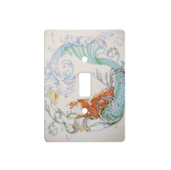 Vintage Mermaid Ceramic Single Switch Wall Floater Plate
