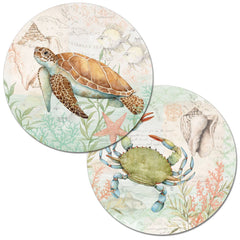 Caribbean Seas Reversible Round Easy Care Placemat - CounterArt/Highland Home/Thirstystone/CoasterStone