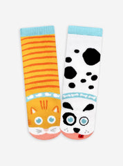 Cat & Dog | Kids & Adult Socks | Collectible Mismatched Crazy Socks - ApparelPals Socks